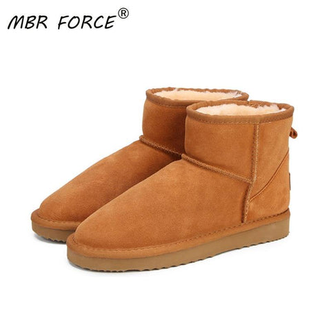 Women  Snow Boots 100% Genuine Cowhide Leather Ankle Boots Warm Winter Boots - Fab Getup Shop