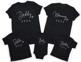 Funny Daddy Mommy Brother Sister Baby 2021 Family Matching Clothes Casual Father Son Mother and Daughter Tshirts Baby Bodysuit - Fab Getup Shop