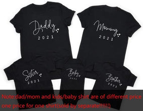 Funny Daddy Mommy Brother Sister Baby 2021 Family Matching Clothes Casual Father Son Mother and Daughter Tshirts Baby Bodysuit - Fab Getup Shop