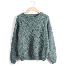 Pull Femme  Autumn Winter Women Sweaters And Pullovers Plaid Thick Knitting Mohair Sweater Female Loose Variegated LMY12 - Fab Getup Shop