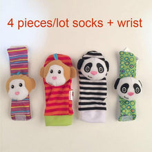Sozzy Baby Boys Girls Toy Baby Rattle Animal Foot Finder Socks Wrist Strap Soft Children Infant Newborn Plush Sock - Fab Getup Shop