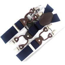 Men's suspenders casual Fashion braces High quality leather suspenders Adjustable 6 clip  Belt Strap  7 colors - Fab Getup Shop