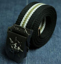 Men's Canvas belt skull Metal tactics woven belt canvas belt Casual pants Cool wild gift for men belts Skull large size - Fab Getup Shop
