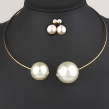 Jewelry Sets Huge Imitation Pearl Necklace and Bangle Earrings Rings Statement Women Vogue with Rhinestone - Fab Getup Shop