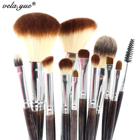 Professional Makeup Brush Set 12pcs High Quality Makeup Tools Kit Violet - Fab Getup Shop