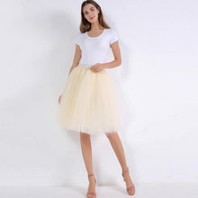 5 Layers 60cm Princess Midi Tulle Skirt Pleated Dance Tutu Skirts  Lolita Petticoat  Denim Party Skirts - Fab Getup Shop
