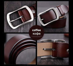COWATHER 100% cowhide genuine leather belts for men brand Strap male pin buckle fancy vintage jeans cintos XF001 - Fab Getup Shop