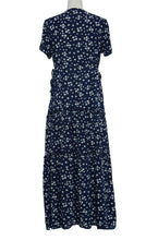 Women Boho Summer Deep V Neck Short Sleeves Maxi Dress