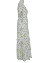 Women Boho Summer Deep V Neck Short Sleeves Maxi Dress