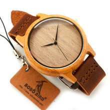 Luxury Men's Round Wood Color Wristwatch