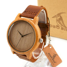Luxury Men's Round Wood Color Wristwatch