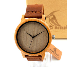 Luxury Men's Round Wood Color Wristwatch