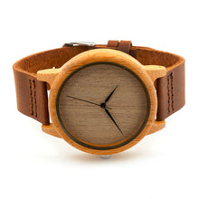 Luxury Men's Round Wood Color Wristwatch