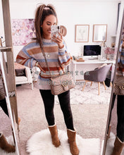 Multicolor striped autumn and winter sweater