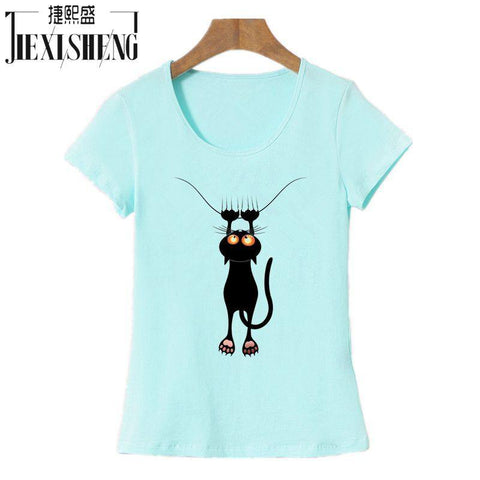 Kawaii T shirt Women Summer Tops Casual Cotton 3D Cat Print and Short Sleeve O-neck Plus Size Vogue tshirt - Fab Getup Shop