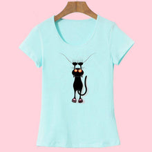 Kawaii T shirt Women Summer Tops Casual Cotton 3D Cat Print and Short Sleeve O-neck Plus Size Vogue tshirt - Fab Getup Shop