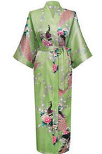 Brand  Black Women Silk Kimono Robes Long Sexy Nightgown Vintage Printed Night Gown Flower Plus Size S M L XL XXL XXXL A-045 - Fab Getup Shop