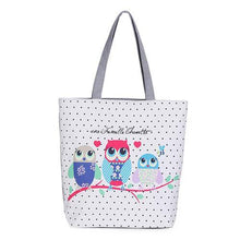 Floral And Owl Printed Canvas Tote Female Casual Beach Bags Large Capacity Women Single Shopping Bag Daily Use Canvas Handbags - Fab Getup Shop