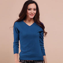 Sparsil Women Autumn Winter Cashmere Blend Sweater V-Neck Pullovers Long Sleeve Jumpers Womens Knitted Sweaters16 Colors S-XXL - Fab Getup Shop