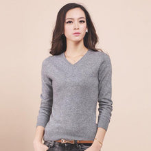 Sparsil Women Autumn Winter Cashmere Blend Sweater V-Neck Pullovers Long Sleeve Jumpers Womens Knitted Sweaters16 Colors S-XXL - Fab Getup Shop