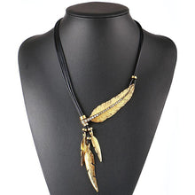 Women Necklace Alloy Feather Statement Necklaces Pendants Vintage Jewelry Rope Chain Necklace Women Accessories for Gift NL535 - Fab Getup Shop