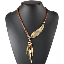 Women Necklace Alloy Feather Statement Necklaces Pendants Vintage Jewelry Rope Chain Necklace Women Accessories for Gift NL535 - Fab Getup Shop