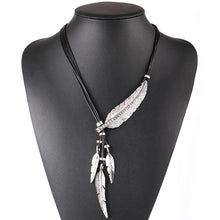 Women Necklace Alloy Feather Statement Necklaces Pendants Vintage Jewelry Rope Chain Necklace Women Accessories for Gift NL535 - Fab Getup Shop