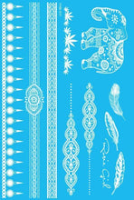 White Temporary Flash Tattoo Inspired Sticker Henna Lace Ink Fashion Body Art Water Transfer Face Body Painting Decals Stickers - Fab Getup Shop