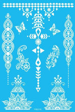 White Temporary Flash Tattoo Inspired Sticker Henna Lace Ink Fashion Body Art Water Transfer Face Body Painting Decals Stickers - Fab Getup Shop