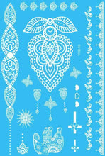 White Temporary Flash Tattoo Inspired Sticker Henna Lace Ink Fashion Body Art Water Transfer Face Body Painting Decals Stickers - Fab Getup Shop