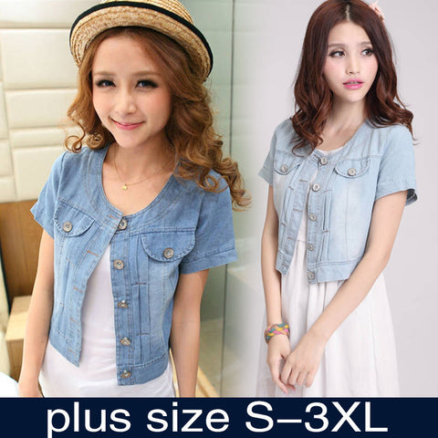 Short Sleeve Denim Jean Jacket