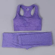 Vital Seamless Yoga Set Fitness Clothing High Waist Gym Leggings+Padded Push Up Sports Bra - Fab Getup Shop