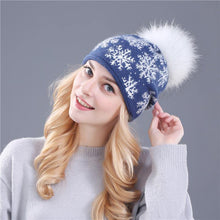 XTHREE real mink pom poms wool rabbit fur knitted hat Skullies winter hat for women girls hat feminino beanies hat - Fab Getup Shop