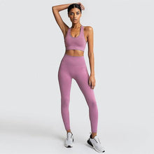 Seamless Hyperflex Workout Set Sport Leggings and Top Set Yoga Outfits - Fab Getup Shop