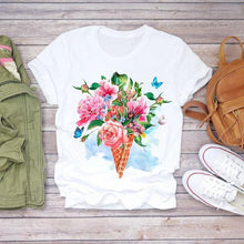 Short Sleeve Floral Flower Fashion Lady T-shirts Top - Fab Getup Shop
