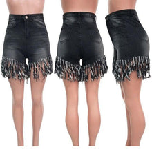 Plus Size S-3XL Jeans Shorts Solid Color Fringed Sanded Denim Shorts - Fab Getup Shop
