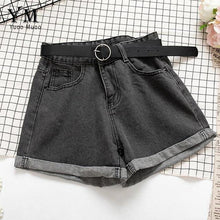 All Match Sashes Casual Women Denim Shorts Crimping High Waist Slim Summer Jeans Shorts - Fab Getup Shop