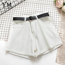 All Match Sashes Casual Women Denim Shorts Crimping High Waist Slim Summer Jeans Shorts - Fab Getup Shop