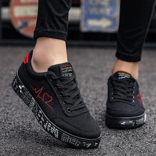 Women Vulcanized Shoes Sneakers Ladies Lace-up Casual Shoes Breathable Canvas Lover Shoes Graffiti Flat - Fab Getup Shop