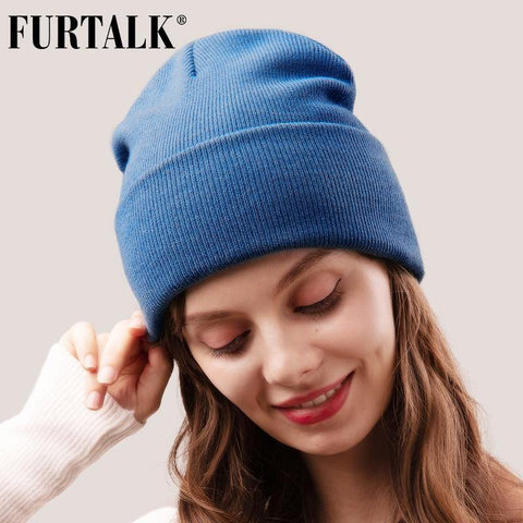 Hat for Women Men Winter Hat Knitted Autumn Skullies Hat Unisex Ladies Warm Bonnet Cap - Fab Getup Shop