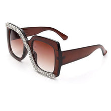 Square Rhinestone Sunglasses Women  Luxury Vintage Oversized Sunglasses Unique One Piece Diamond - Fab Getup Shop
