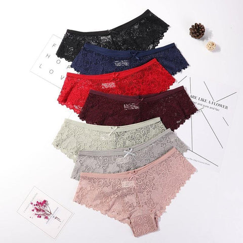 3 Pcs Panties for Woman Underwear  Lace Breathable Soft Lingerie Female Briefs Panty  Transparent Women's Underpants - Fab Getup Shop