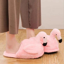 Winter lovely Home Slippers Chausson Shoes Women Flamingo slippers pantuflas unicornio pantoufle femme Warm Cotton Shoes hy24 - Fab Getup Shop