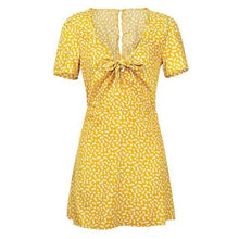 Fashion Women Short Sleeve Wrap Boho Floral Mini Dress Ladies Summer Holiday Party Sundress Female vestidos - Fab Getup Shop