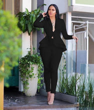 New Women Winter Women's Set Tracksuit Full Sleeve Ruffles Blazers Pencil Pants Suit Two Piece Set Office Lady Outfits Uniform - Fab Getup Shop