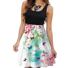 Floral Boho Dress Ladies Sleeveless O-Neck Slim A-line Tank Dress Summer Vintage 3D Printing Casual Dress - Fab Getup Shop