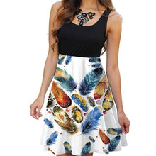 Floral Boho Dress Ladies Sleeveless O-Neck Slim A-line Tank Dress Summer Vintage 3D Printing Casual Dress - Fab Getup Shop