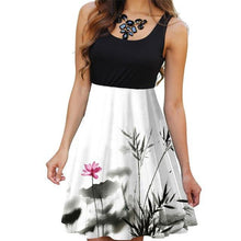 Floral Boho Dress Ladies Sleeveless O-Neck Slim A-line Tank Dress Summer Vintage 3D Printing Casual Dress - Fab Getup Shop