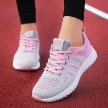 Breathable Walking Mesh Lace Up Flat Shoes Sneakers Women - Fab Getup Shop