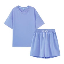 Tracksuits Two Peices Set Leisure Outfits Cotton Oversized t-shirts High Waist Shorts Candy Color - Fab Getup Shop